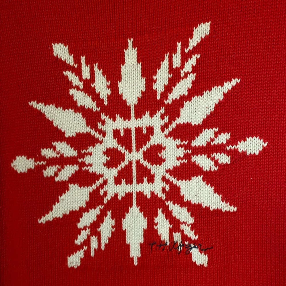 Woman’s Tommy Hilfiger Snowflake Sweater XL Winter Christmas red white